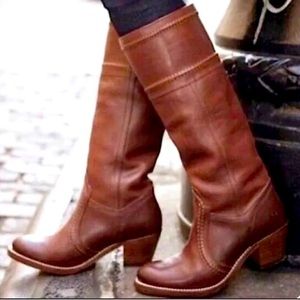 Frye Jane Knee High Wide-Calf boot in Cognac